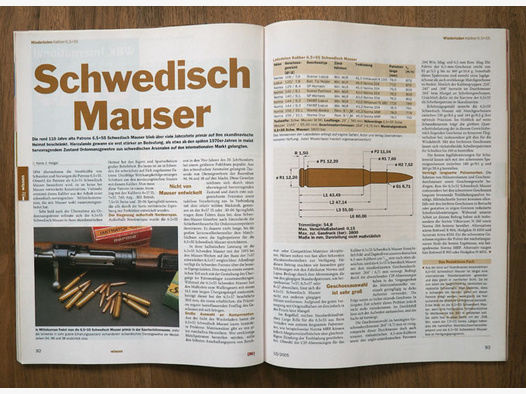 DWJ Heft Wiederladen der Patrone Schwedisch Mauser 6,5 x 55
