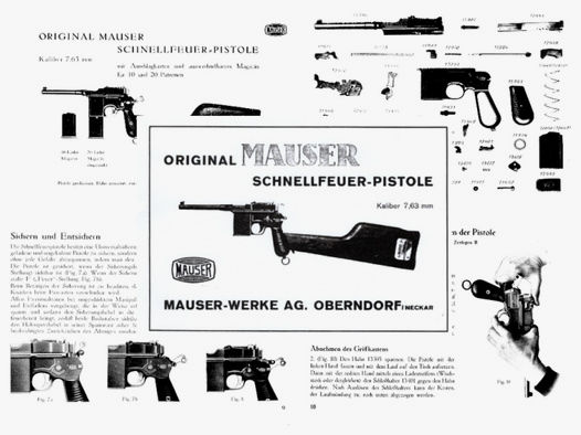 Nachdruck Bedienungsanleitung Mauser C96 Reihenfeuer