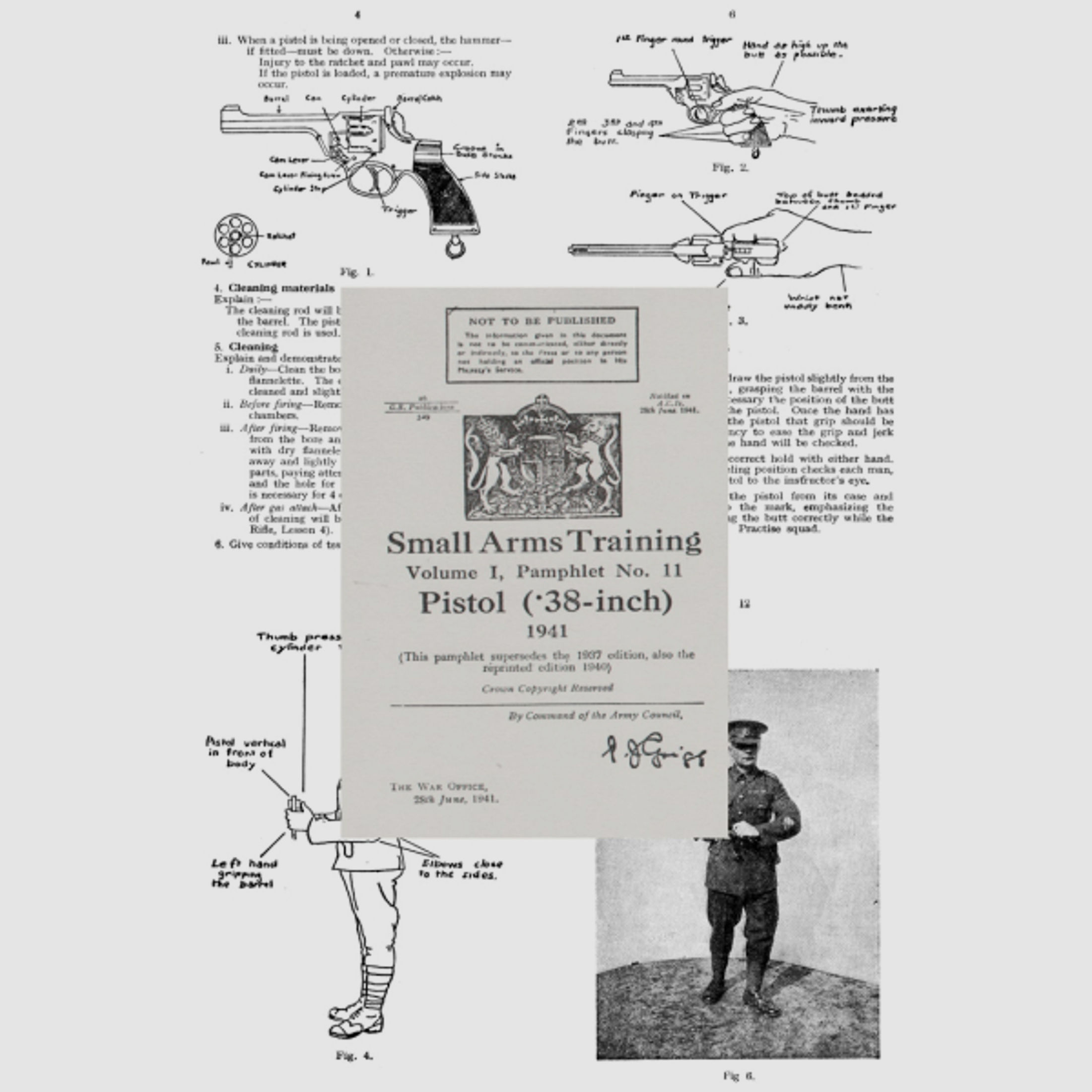 Nachdruck englische Ausbildungs-Vorschrift für Webley-Revolver Cal. .38