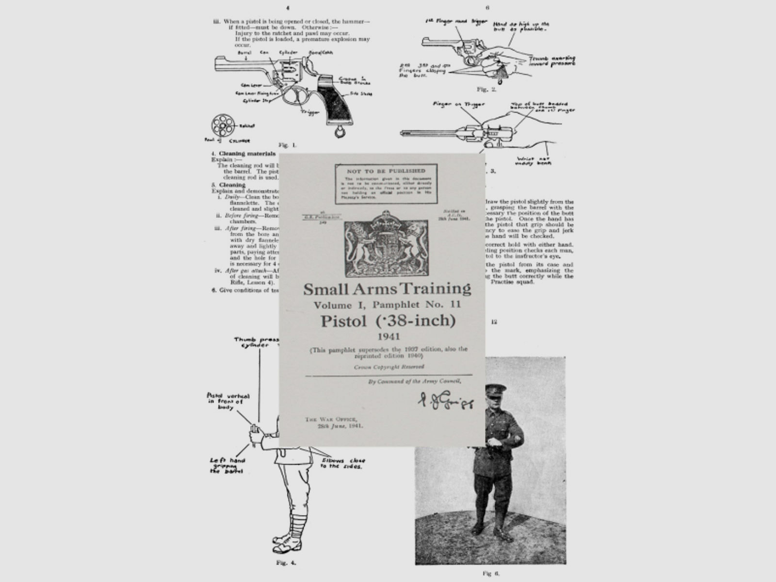 Nachdruck englische Ausbildungs-Vorschrift für Webley-Revolver Cal. .38