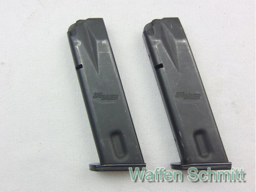 2 15-Schuß Magazine Kaliber 9mm Luger für SIG-Sauer Pistolen P226!!!