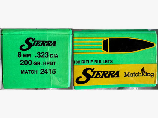 100 x Sierra Matchking Geschosse .323 8mm 200 grain