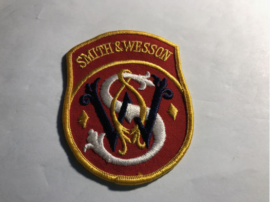 Aufnäher Smith&Wesson, Wappenform, rot
