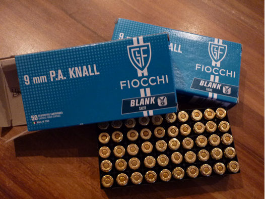 2 Päckchen 9 mm P.A. KNALL FIOCCHI BLANC SALVE