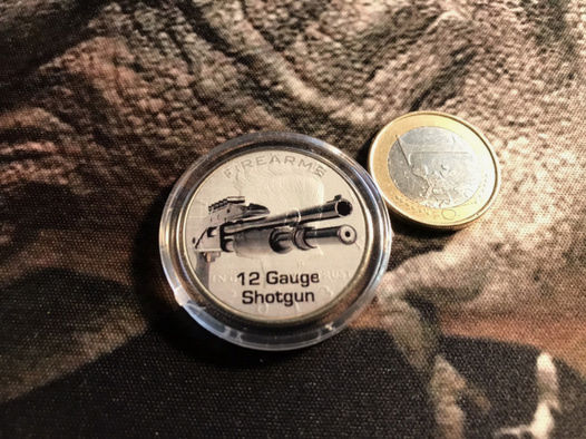 USA Sammlermünze 12 Gauge Shotgun, Kennedy Half Dollar, mit Zertifikat