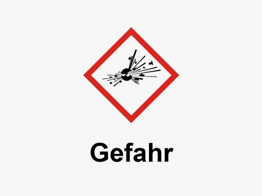GHS01 Gefahrenzeichen/Explosionszeichen für Pulverschrank