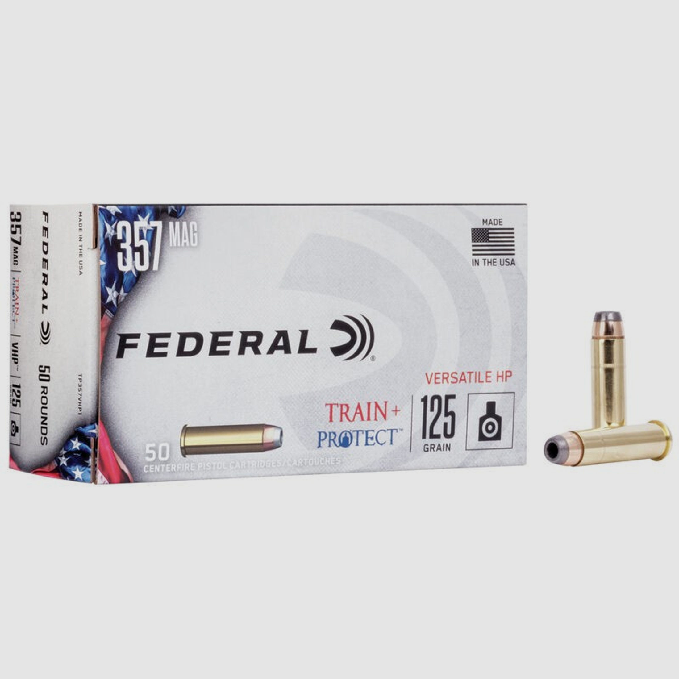 FED TP357VHP1 TRAIN + PROTECT VHP .357 MAG 125GR 50/500/8400