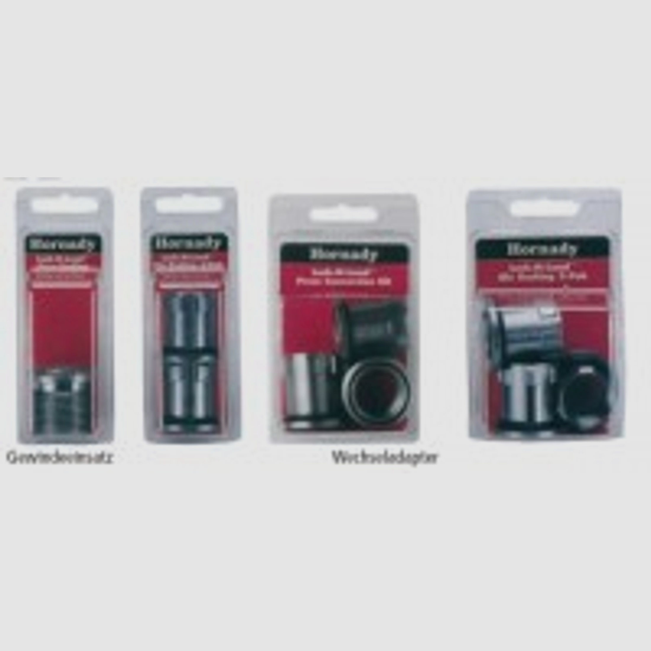 Schnellwechsel-Adapter-Kit: 3 Wechseladapter und 1 Gewindeeinsatz