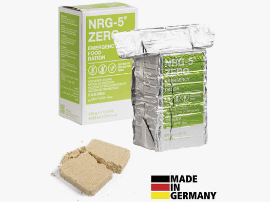 Notverpflegung, NRG-5 ZERO, 500 g, (9 Riegel) gluten- und laktosefrei
