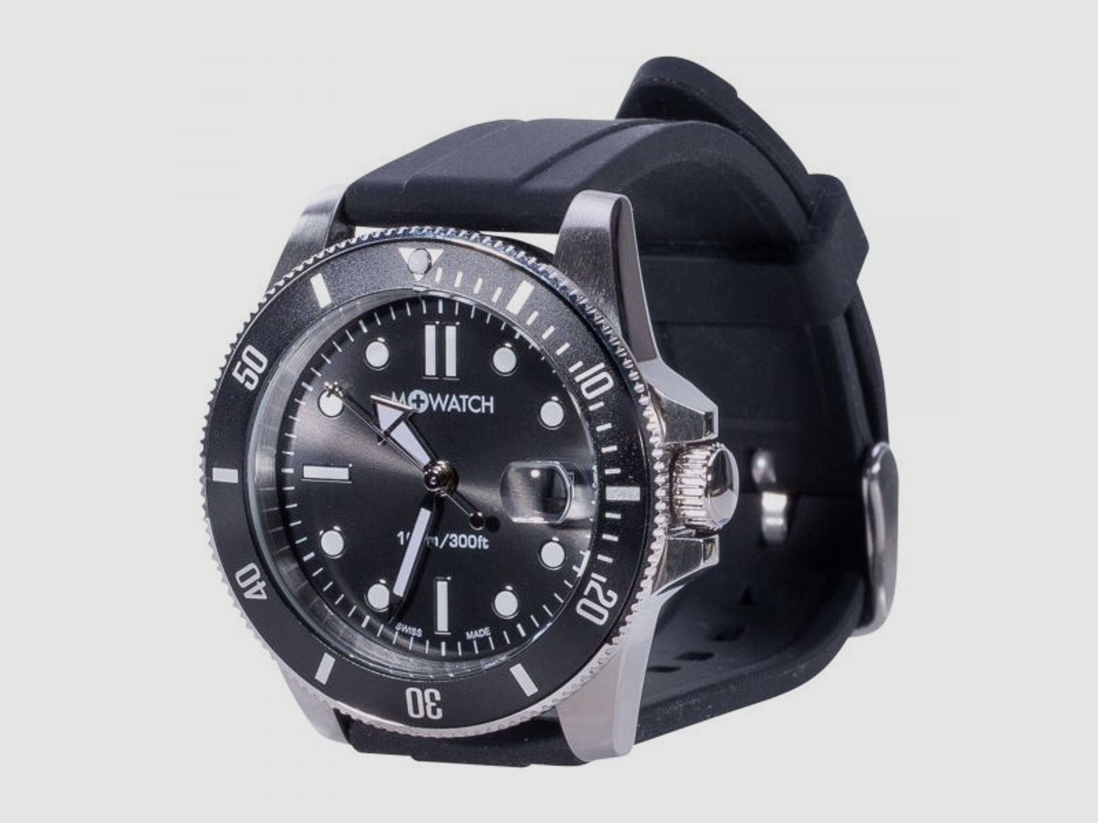 M+WATCH M+WATCH Armbanduhr Mondaine Aqua Steel 41 schwarz