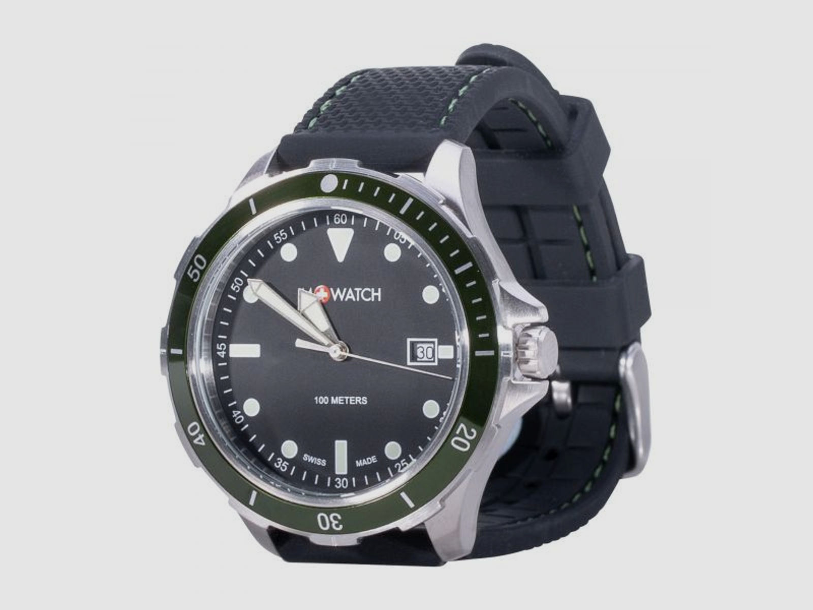 M+WATCH M+WATCH Armbanduhr Mondaine Aqua Steel 42 schwarz