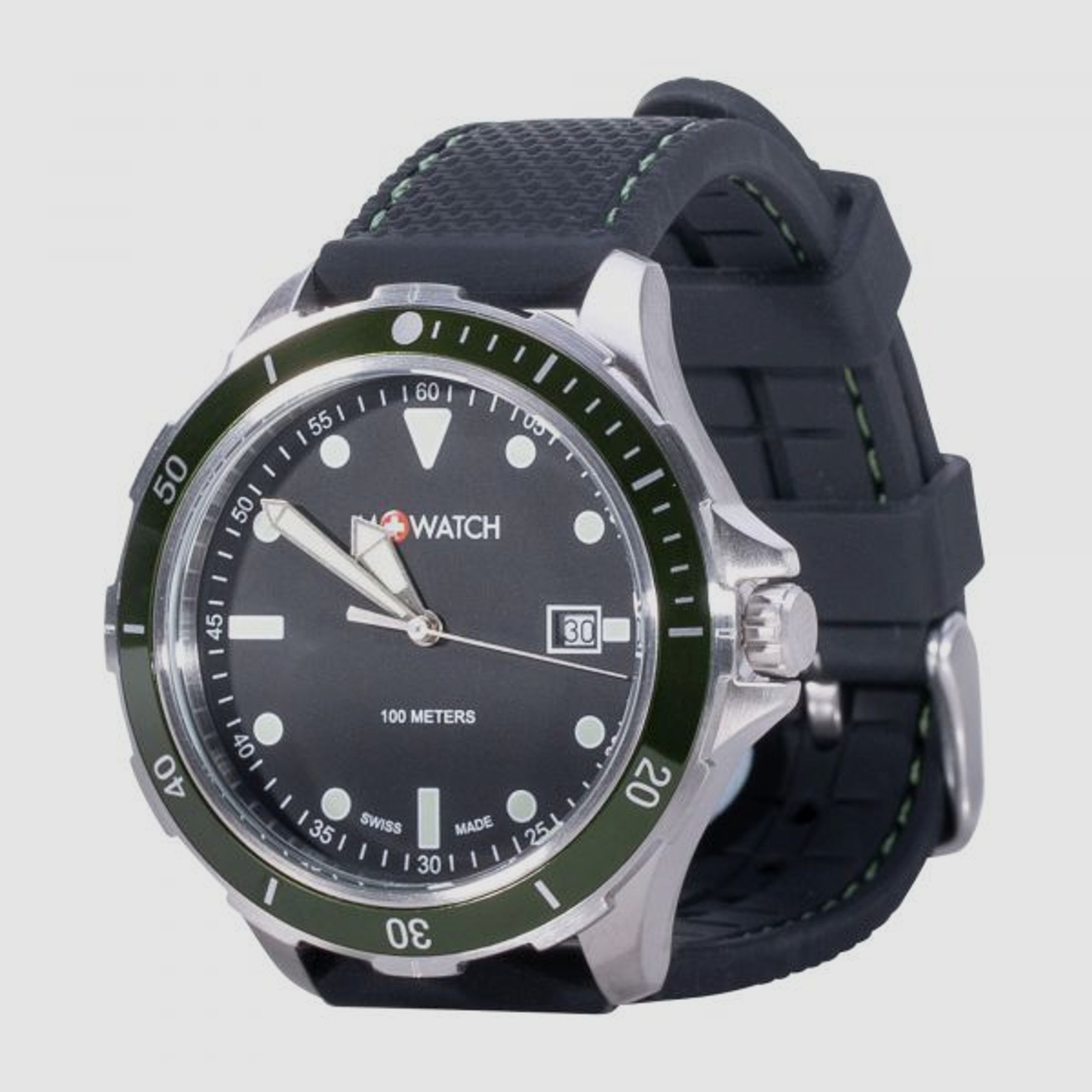 M+WATCH M+WATCH Armbanduhr Mondaine Aqua Steel 42 schwarz