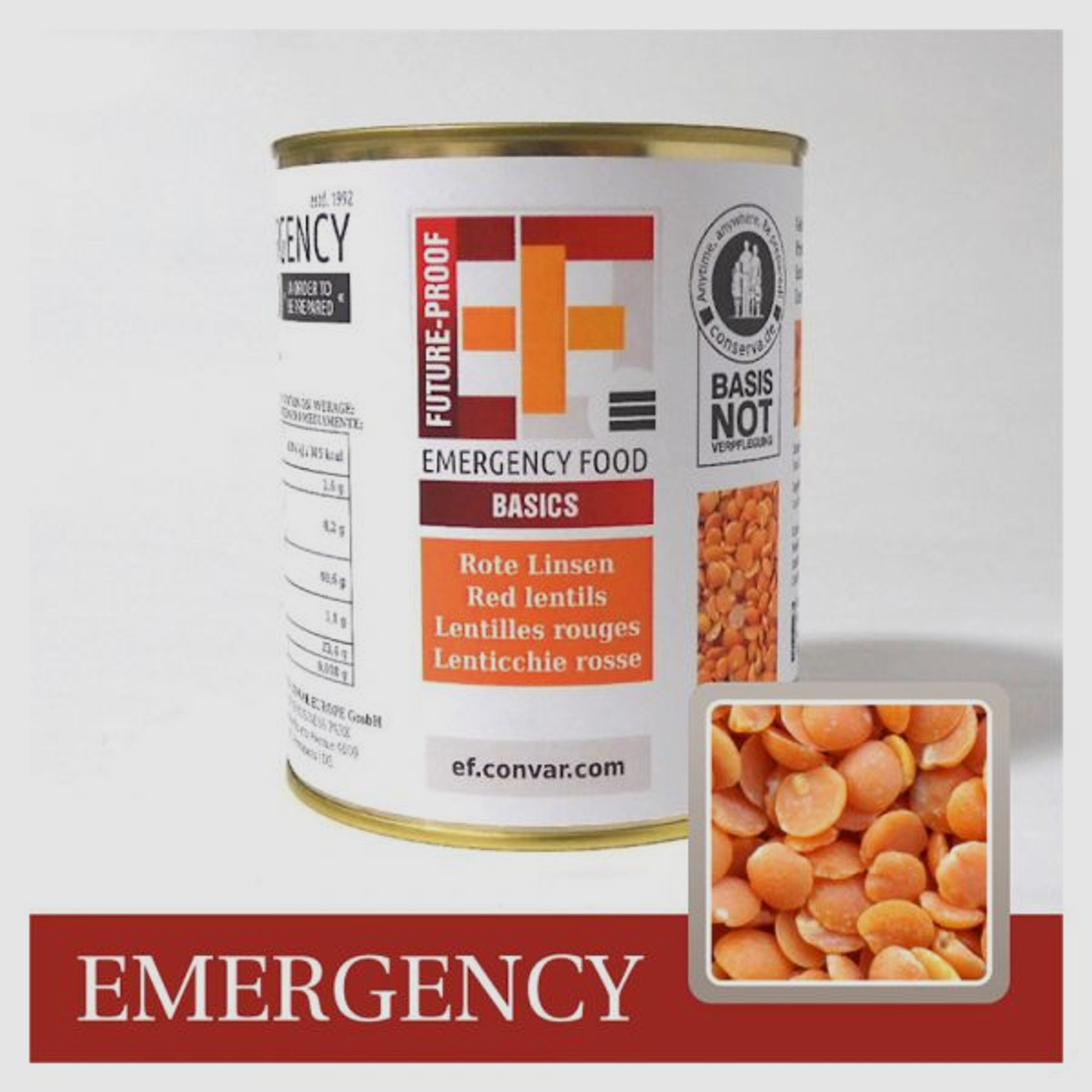 EF Emergency Food EF Emergency Food Basics Rote Linsen