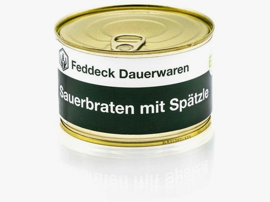 Feddeck Dauerwaren Fertiggericht Dose Sauerbraten mit Spätzle 400g