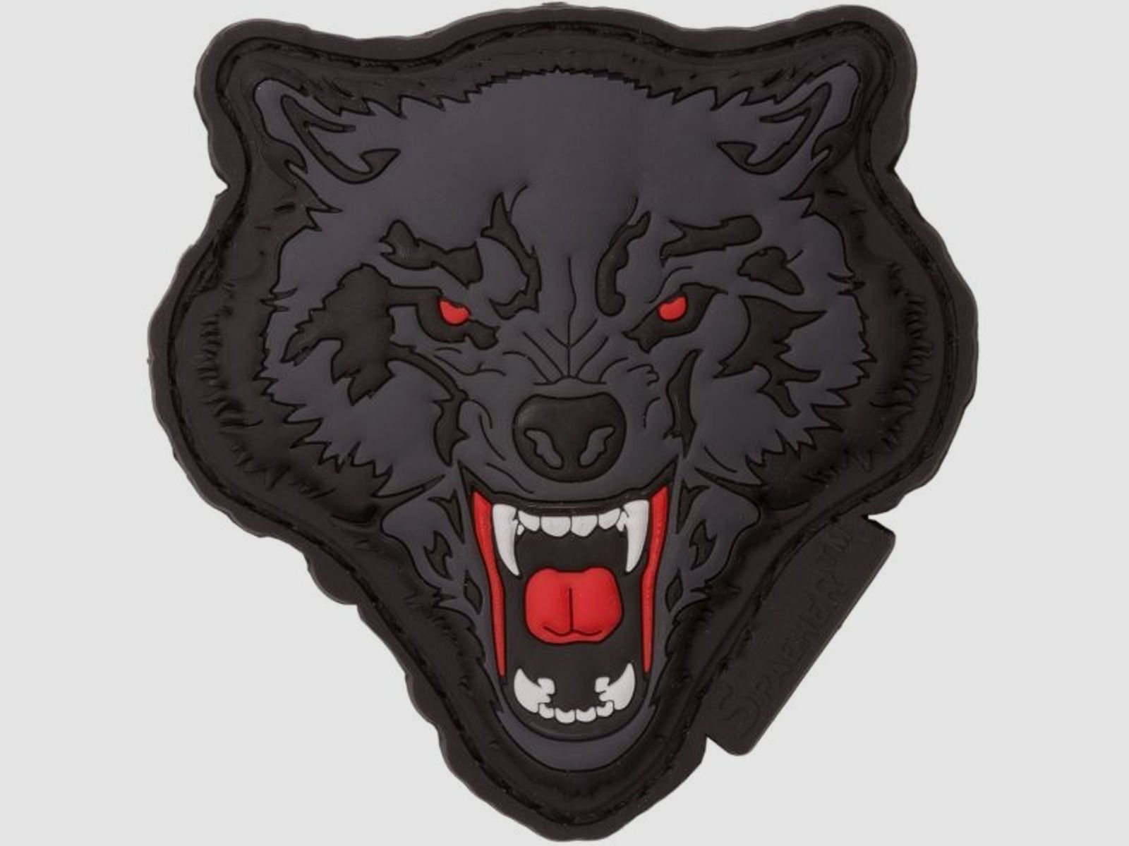 Jackets To Go JTG 3D Patch Angry Wolf Head rot-grau