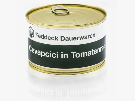 Feddeck Dauerwaren Fertiggericht Dose Cevapcici mit Tomatenreis 400g