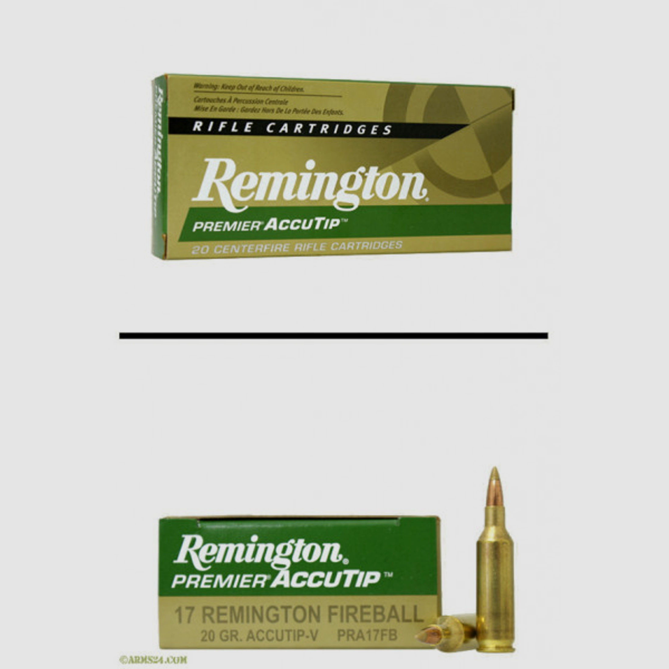 Remington .17 Rem Fireball 1,30g - 20grs Remington AccuTip-V Büchsenmunition #29165
