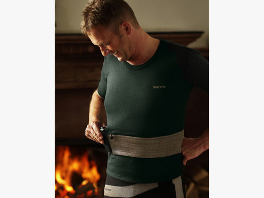 WarmX Undershirt 1/4-Arm beheizbares Unterhemd Funktionsunterwäsche Unterwäsche Herren Schwarz 54 Po