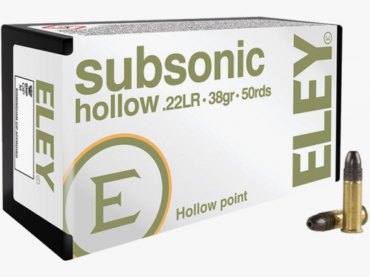 Eley Subsonic Hollow .22 LR HP 38 grs Kleinkaliberpatronen