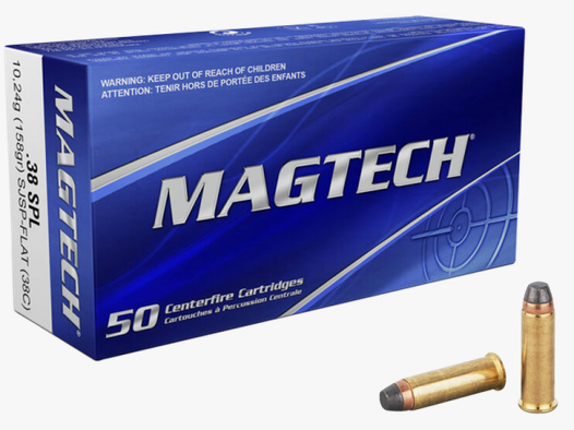 Magtech Standard .38 Special SJSP Flat 158 grs Revolverpatronen