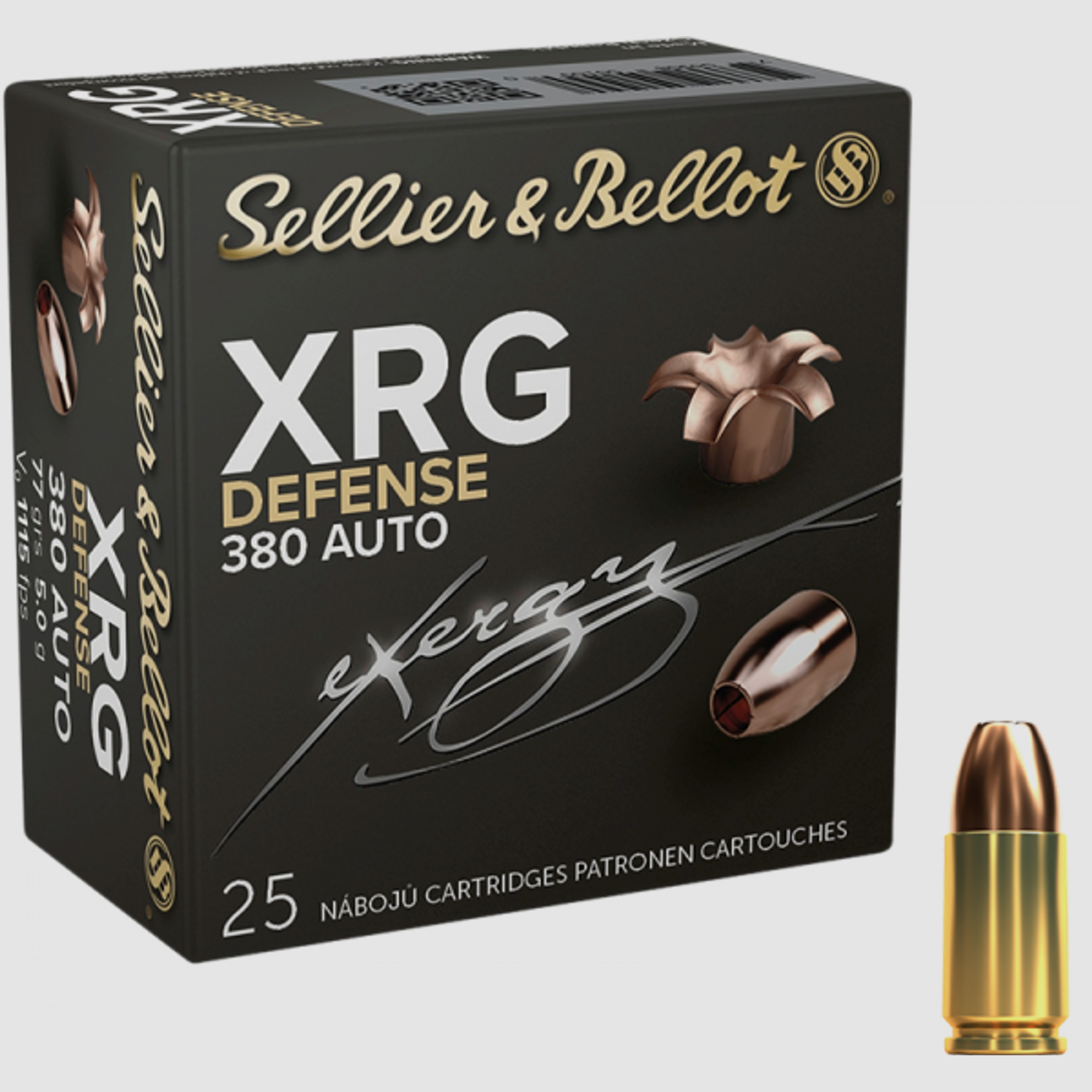 Sellier & Bellot XRG Defense 9mm Browning Kurz (.380 ACP) XRG Defense 77 grs Pistolenpatronen