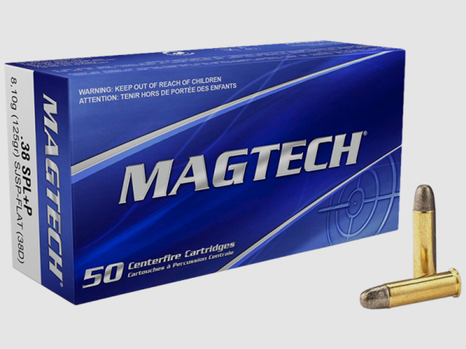 Magtech Standard .38 Special +P SJSP Flat 125 grs Revolverpatronen