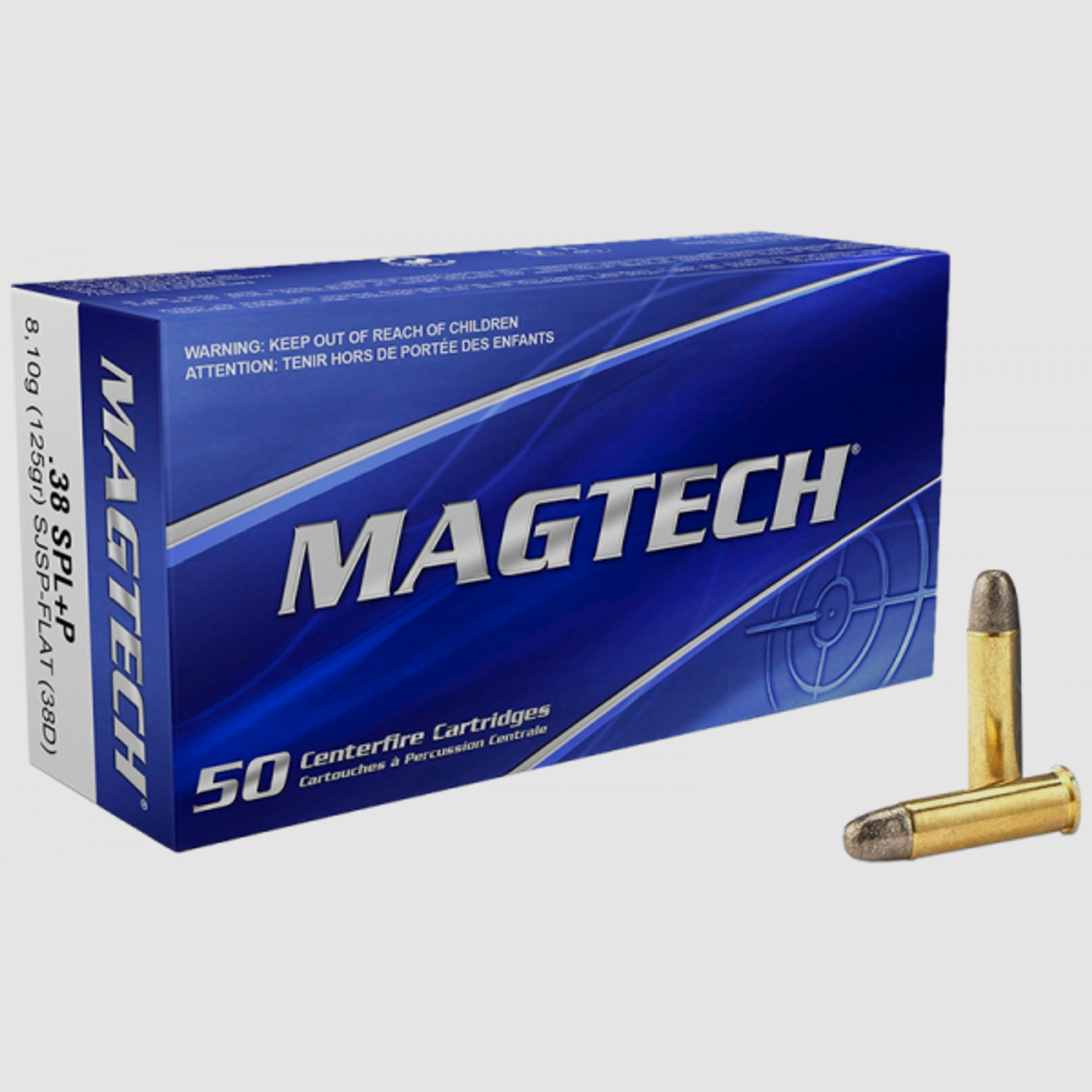 Magtech Standard .38 Special +P SJSP Flat 125 grs Revolverpatronen