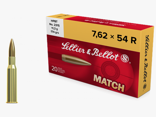 Sellier & Bellot SMK 7,62x54 R Sierra MatchKing 174 grs Büchsenpatronen