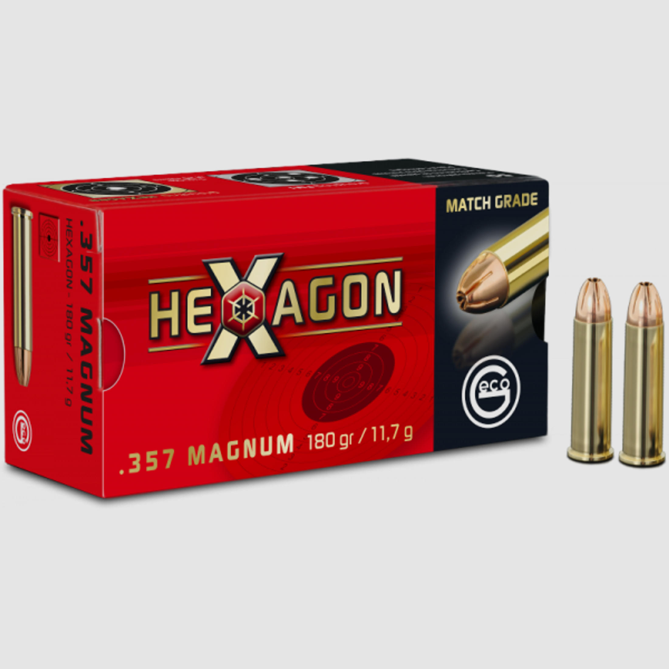 Geco Hexagon .357 Mag 180 grs Revolverpatronen