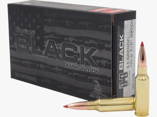 Hornady BLACK 6,5mm Grendel ELD Match 123 grs Büchsenpatronen