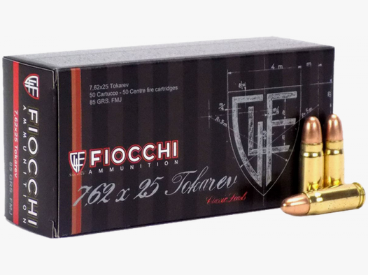 Fiocchi Old Time 7,62x25 Tokarev FMJ 85 grs Pistolenpatronen
