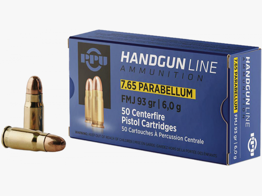 Prvi Partizan Handgun Line 7,65mm Parabellum FMJ 93 grs Pistolenpatronen