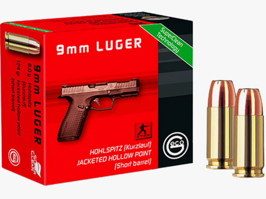 Geco Standard 9mm Luger (9x19) HP 124 grs Pistolenpatronen