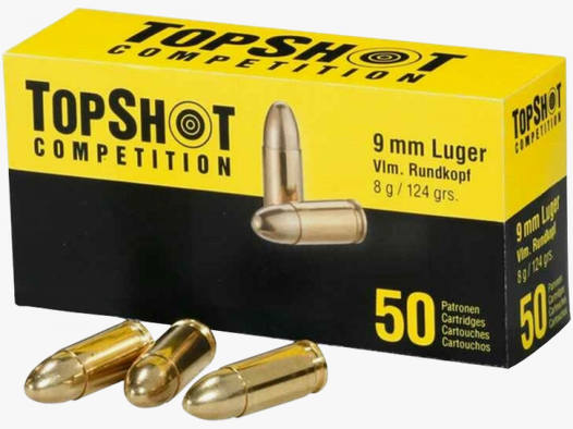 TopShot Competition Standard 9mm Luger (9x19) FMJ 124 grs Pistolenpatronen