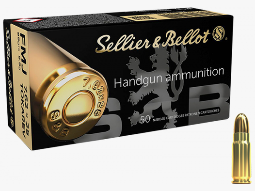 Sellier & Bellot Standard 7,62x25 Tokarev FMJ 85 grs Pistolenpatronen