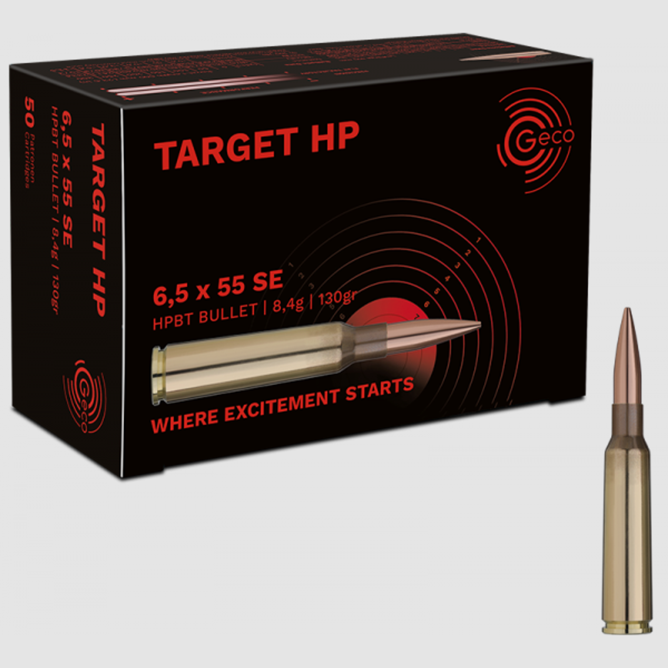 Geco Target HP 6,5x55 SE BTHP 130 grs Büchsenpatronen