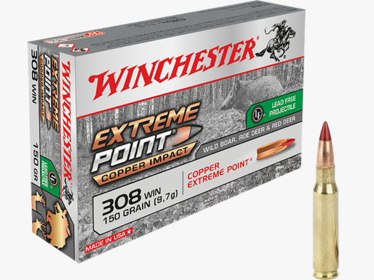 Winchester Extreme Point Copper Impact .308 Win 150 grs Büchsenpatronen
