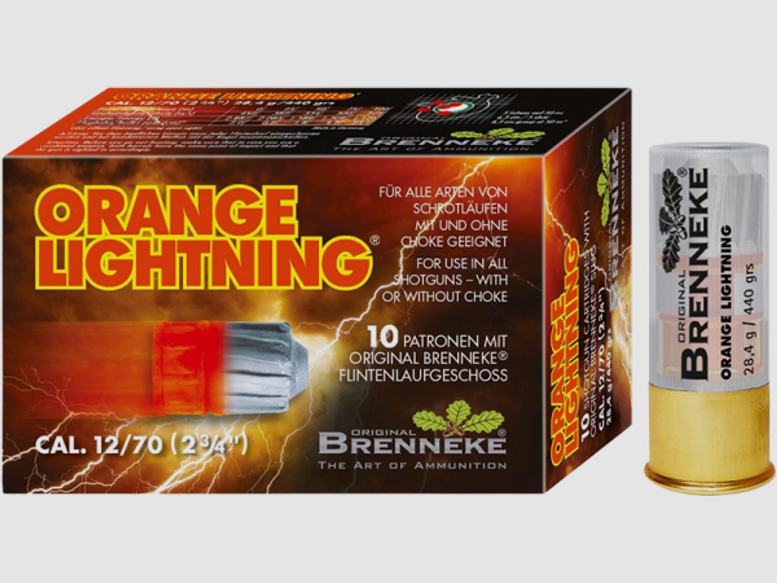 Brenneke Orange Lightning 12/70 440 grs Flintenlaufgeschoss
