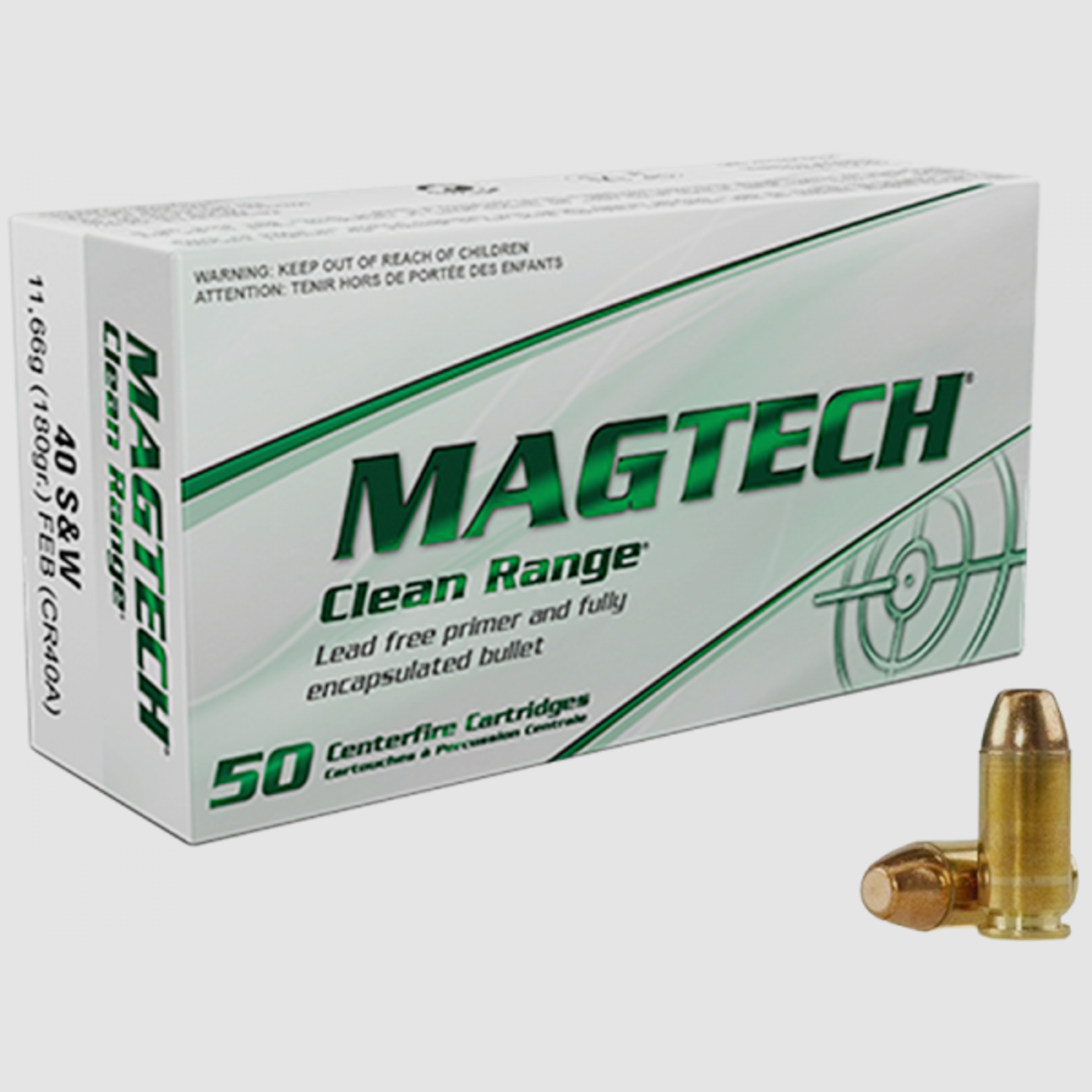 Magtech Clean Range .40 S&W Magtech FEB Flat 180 grs Pistolenpatronen