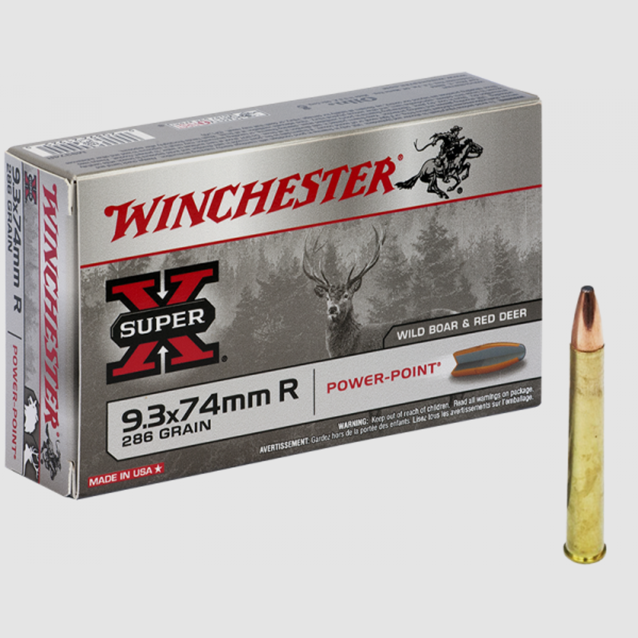 Winchester Super X 9,3x74 R Winchester Power Point 286 grs Büchsenpatronen