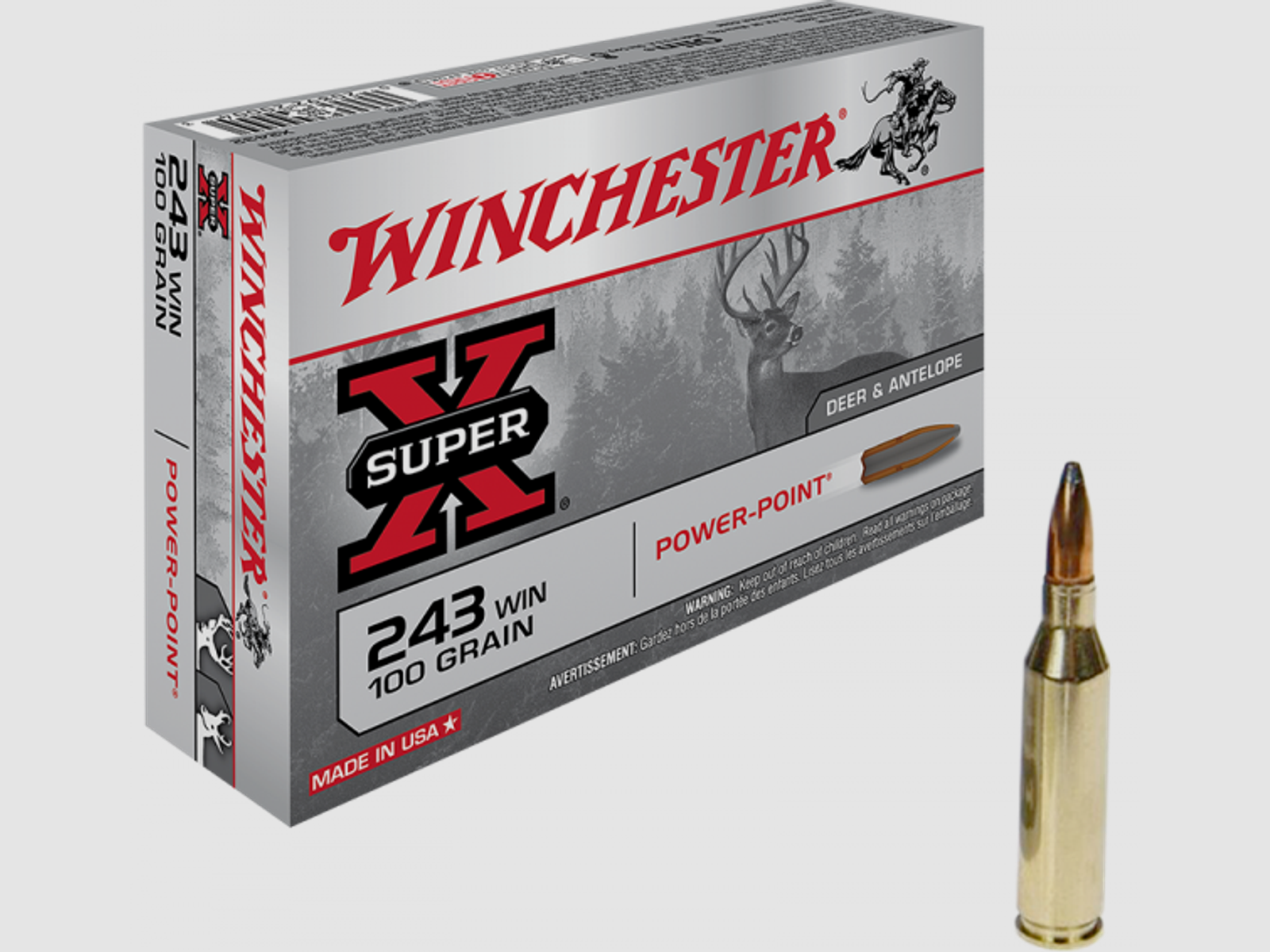 Winchester Super X .243 Win Winchester Power Point 100 grs Büchsenpatronen