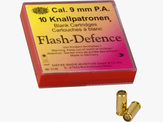Wadie 9 mm P.A.K. Flash-Defense Schreckschusspatronen