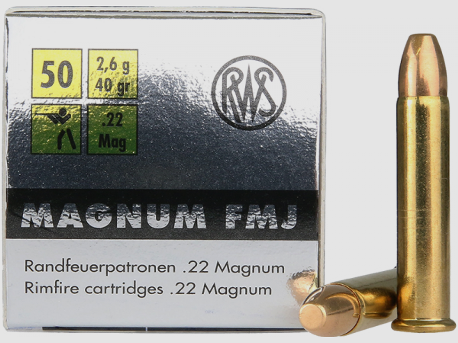 RWS Magnum .22 Win Mag FMJ 40 grs Kleinkaliberpatronen