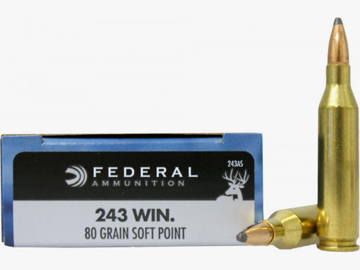 Federal Premium .243 Win 5,18g - 80grs SP Büchsenmunition