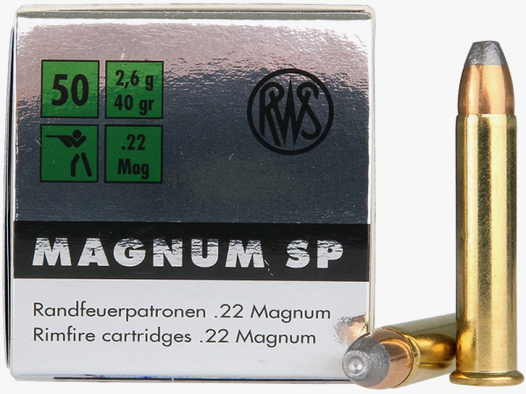 RWS Magnum .22 Win Mag SP 40 grs Kleinkaliberpatronen