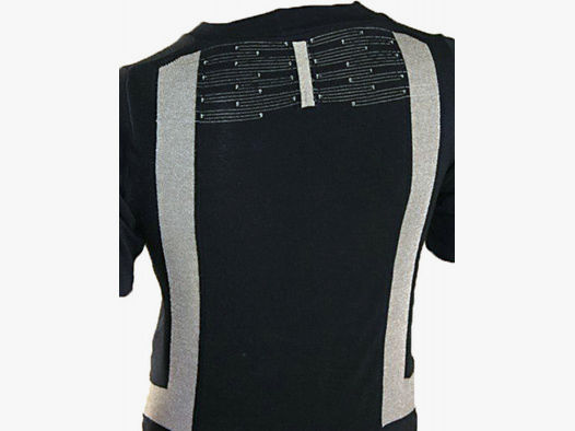 WarmX Neck-Shirt 1/4-Arm beheizbares Unterhemd Nacken Funktionsunterwäsche Unterwäsche Herren Schwar