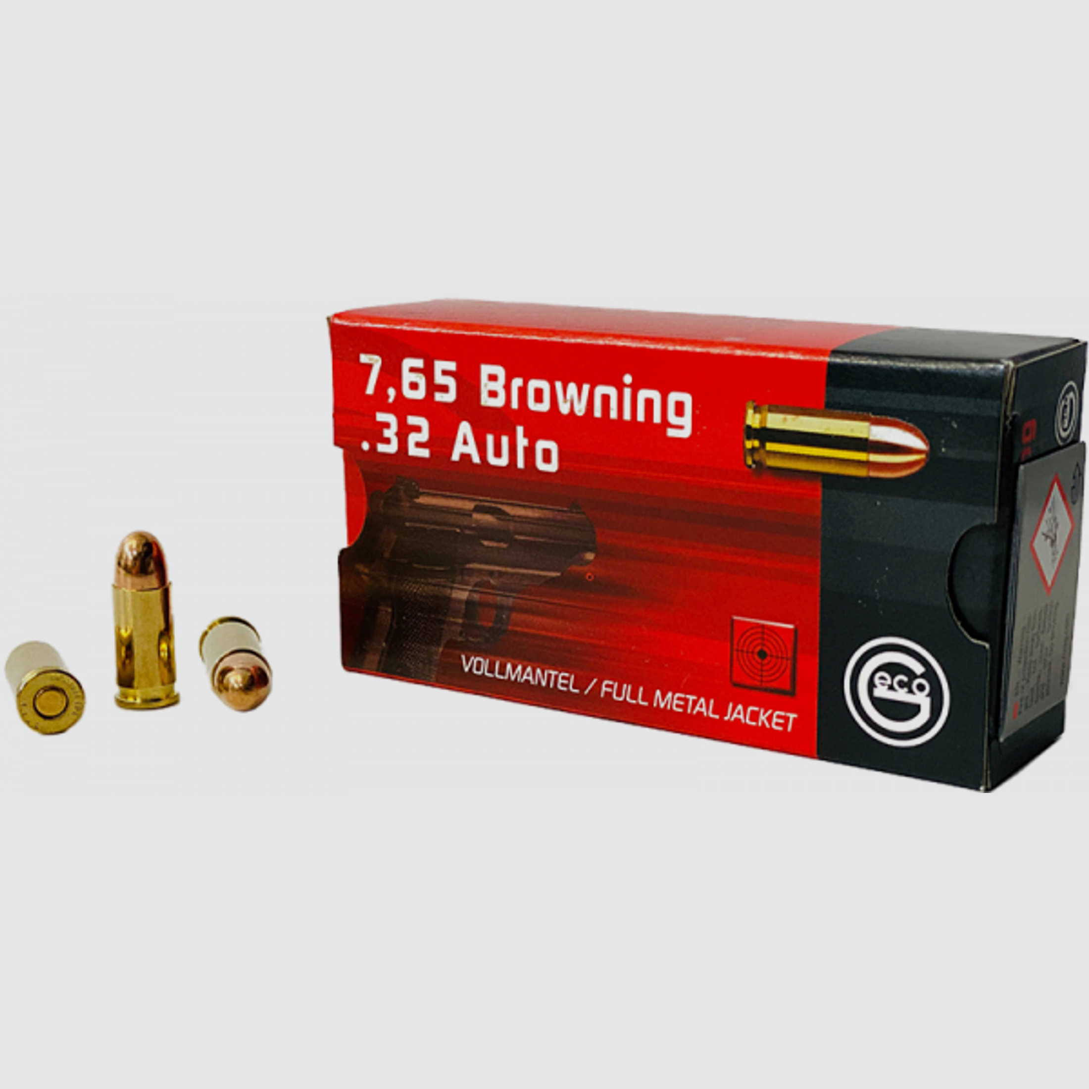 Geco Standard 7,65mm Browning (.32 ACP) FMJ RN 73 grs Pistolenpatronen