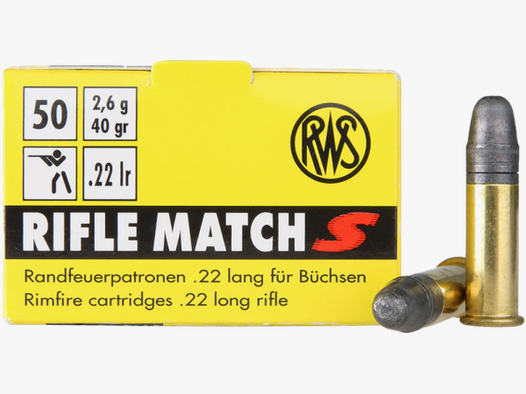 RWS Rifle Match S .22 LR LRN 40 grs Kleinkaliberpatronen