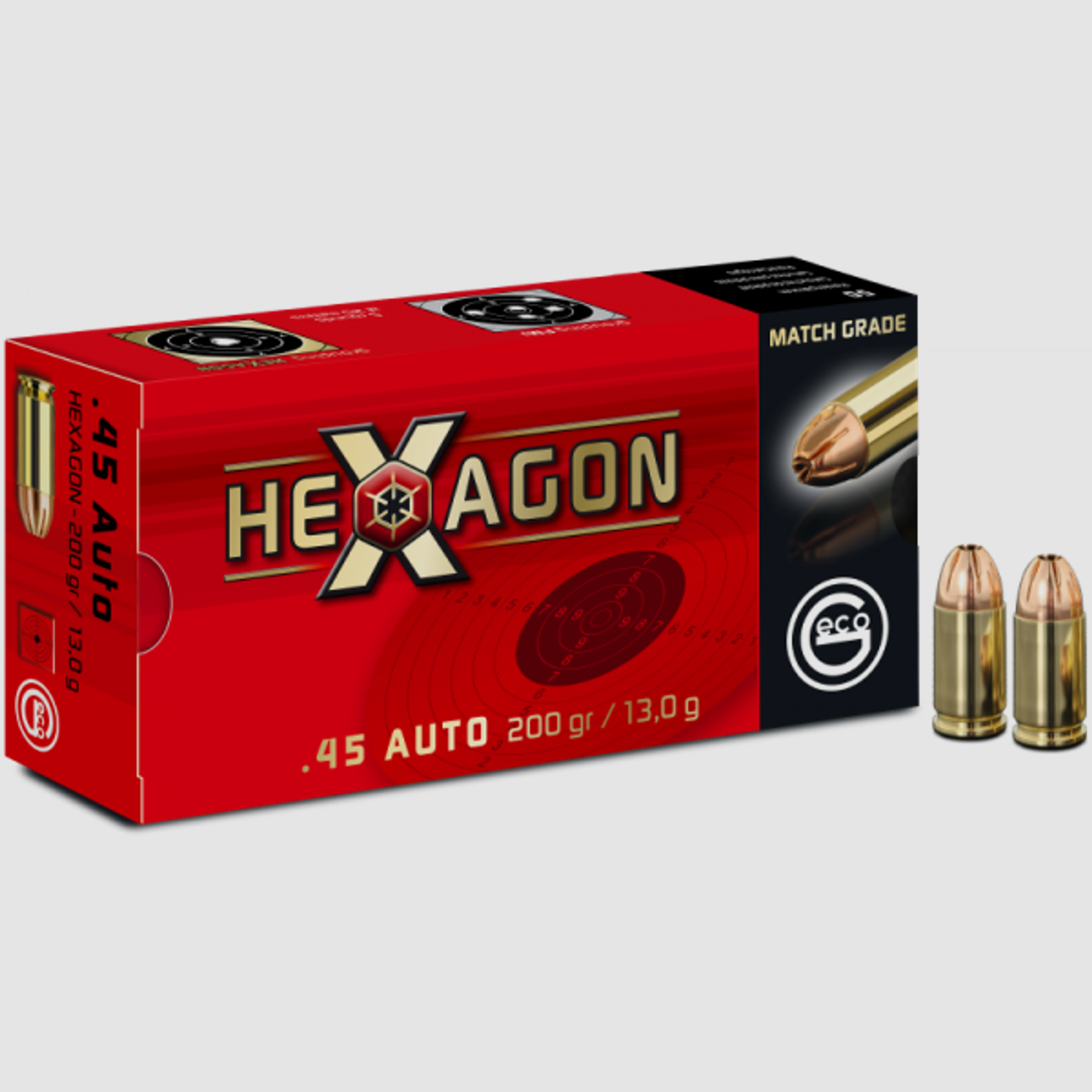 Geco Hexagon .45 ACP 200 grs Pistolenpatronen
