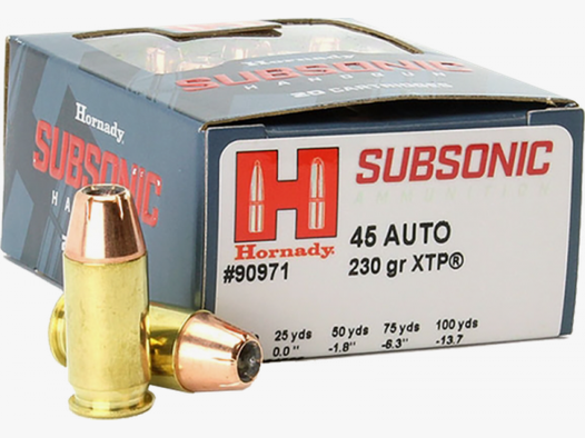 Hornady Subsonic .45 ACP XTP 230 grs Pistolenpatronen